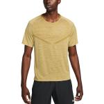 Pánská  Trička na běhání Nike v žluté barvě s krátkým rukávem ve slevě 
