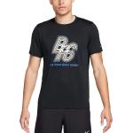 Pánská  Trička na běhání Nike Rise 365 v černé barvě s krátkým rukávem ve slevě 