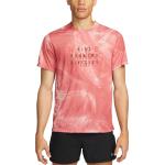 Pánská  Trička na běhání Nike Rise 365 v růžové barvě z polyesteru ve velikosti M s krátkým rukávem ve slevě 