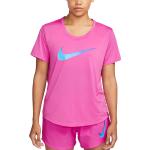 Dámská  Trička na běhání Nike Dri-Fit v růžové barvě ve velikosti M s krátkým rukávem 