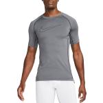 Pánská  Fitness trička Nike Pro v šedé barvě s krátkým rukávem ve slevě 
