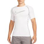 Pánská  Fitness trička Nike Pro v bílé barvě ve velikosti 3 XL s krátkým rukávem ve slevě plus size 