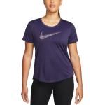 Dámská  Trička na běhání Nike Swoosh ve fialové barvě ve velikosti XS s krátkým rukávem ve slevě 