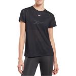 Dámská  Fitness trička Reebok Workout v černé barvě v minimalistickém stylu ve velikosti L s krátkým rukávem ve slevě 