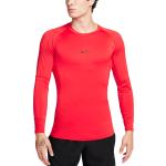 Pánská  Fitness trička Nike v červené barvě ve velikosti M s dlouhým rukávem ve slevě 