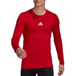 Pánská  Fitness trička adidas v červené barvě s dlouhým rukávem ve slevě 