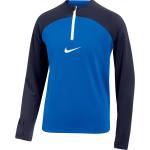 Dětská trička s dlouhým rukávem Nike Academy v modré barvě z polyesteru ve slevě 