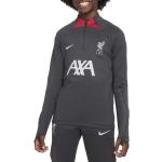 Pánské Topy Nike v šedé barvě ve velikosti XS s dlouhým rukávem s motivem FC Liverpool ve slevě 