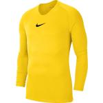 Pánská  Trička s kulatým výstřihem Nike Park v žluté barvě z polyesteru ve velikosti XXL s dlouhým rukávem s kulatým výstřihem ve slevě plus size 