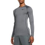 Pánská  Fitness trička Nike Pro v šedé barvě s dlouhým rukávem ve slevě 
