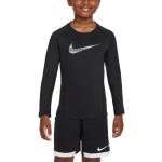 Dětská trička s dlouhým rukávem Nike Pro v černé barvě ve velikosti 10 ve slevě 