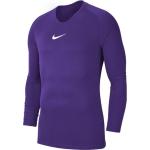 Pánská  Trička s kulatým výstřihem Nike Park ve fialové barvě z polyesteru ve velikosti L s dlouhým rukávem s kulatým výstřihem ve slevě 
