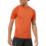 Pánská  Trička na běhání Salomon Sense v oranžové barvě ve velikosti L s krátkým rukávem 