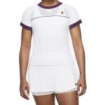 Dámská  Funkční trička Nike Court v bílé barvě s pruhovaným vzorem z polyesteru 