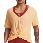Dámská  Fitness trička Under Armour v oranžové barvě z polyesteru ve velikosti M  strečová  ve slevě 