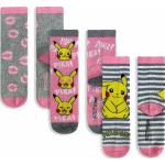 Trojbalení Ponožek Pokemon Pikachu - Růžová/šedá