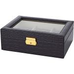 Úložné boxy Golden Style v černé barvě v elegantním stylu z koženky ve slevě 