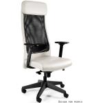 Kancelářské židle UNIQUE v bílé barvě z kůže 