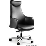 Kancelářské židle UNIQUE v černé barvě z kůže 