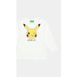 Dětská trička s dlouhým rukávem United Colors of Benetton v bílé barvě s motivem Pokémon 