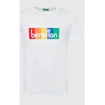Pánská BIO  Trička United Colors of Benetton v bílé barvě ve slevě 