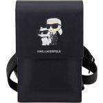 Kožené tašky přes rameno Karl Lagerfeld v černé barvě z polyuretanu s kapsou na mobil veganské 