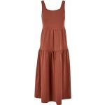 Dámské Letní šaty Urban Classics v hnědé barvě v moderním stylu ve velikosti XXL s lodičkovým výstřihem plus size 