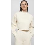Dámské Fleecové mikiny Urban Classics v bílé barvě v ležérním stylu z fleecu ve velikosti 10 XL s dlouhým rukávem s vysokým krkem plus size 