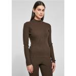 Urban Classics / Ladies Rib Knit Turtelneck Sweater brown
