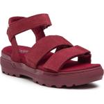 Dámské Vycházkové sandály Vans v bordeaux červené v skater stylu ve slevě na léto 