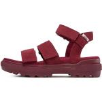 Dámské Kožené sandály Vans v bordeaux červené v skater stylu z kůže ve slevě na léto 