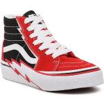 Chlapecké Skate boty Vans SK8-Hi v červené barvě v skater stylu z kůže ve slevě 