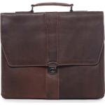 Pánské Kožené tašky přes rameno v hnědé barvě v kancelářském stylu z hovězí kůže s kapsou na notebook 