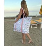 Plážové tašky Fabrizio v bílé barvě s květinovým vzorem 