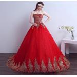 Dámské Svatební šaty v červené barvě z krajky ve velikosti 10 XL plus size 