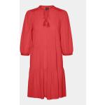 Dámské BIO Letní šaty VERO MODA v červené barvě ve velikosti S 