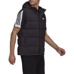Pánské Sportovní vesty adidas Sportswear v černé barvě ve velikosti M s kapucí 