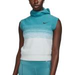 Dámské Bundy s kapucí Nike Dri-Fit v modré barvě ve velikosti M s kapucí ve slevě 