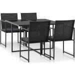 Jídelní stoly VidaXL v černé barvě v elegantním stylu 9 ks v balení 