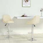 Barové židle VidaXL ve smetanové barvě v elegantním stylu z koženky 2 ks v balení 