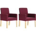 Jídelní židle VidaXL v červené barvě z koženky 2 ks v balení 