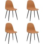 Jídelní židle VidaXL v hnědé barvě v elegantním stylu z koženky 4 ks v balení 