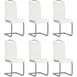 Jídelní židle VidaXL v bílé barvě v elegantním stylu z koženky čalouněné 6 ks v balení 