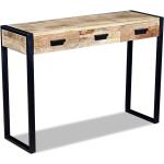 vidaXL Konzolový stolek se 3 zásuvkami, masivní mangovníkové dřevo 110x35x78 cm
