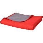 vidaXL Oboustranný prošívaný přehoz na postel červeno-šedý 220x240 cm