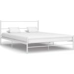 vidaXL Rám postele bílý kov 120 x 200 cm