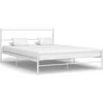 Dvoulůžkové postele VidaXL v bílé barvě v contemporary stylu z kovu 
