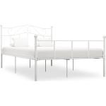 Dvoulůžkové postele VidaXL v bílé barvě v elegantním stylu z kovu 