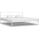 Dvoulůžkové postele VidaXL v bílé barvě v contemporary stylu z kovu 