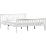 Dvoulůžkové postele VidaXL v bílé barvě v moderním stylu z masivu 